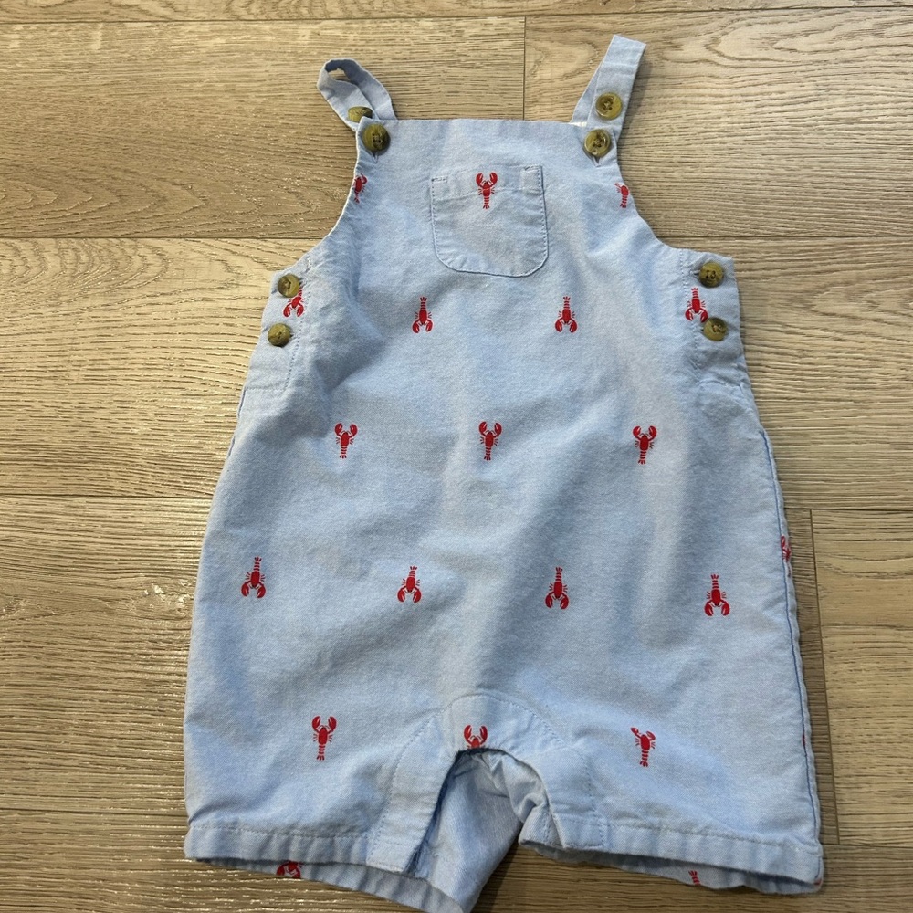 Janie and Jack Lobster Print Overalls 12-18 Months
